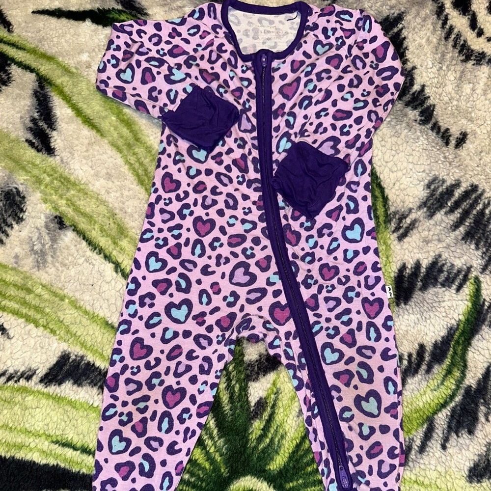 Purple Heart Print Kids One Piece